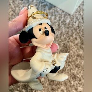 Lenox Disney Fantasia Mickey Mouse Holiday Ornament - Cream and Black